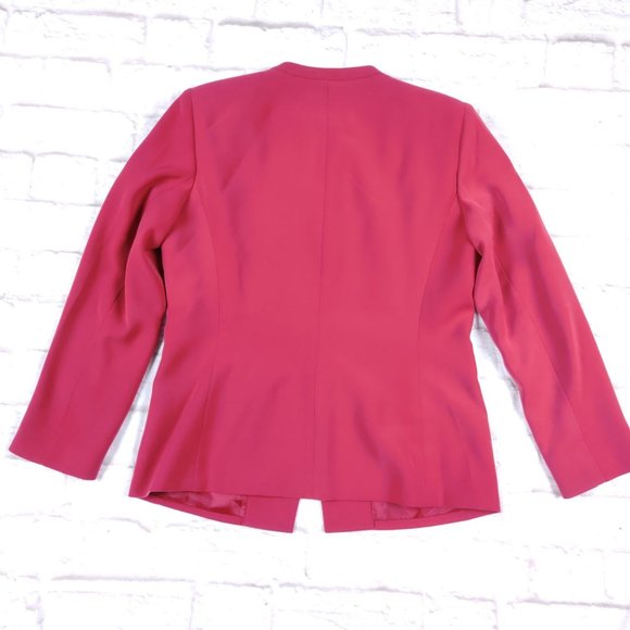 KASPER womens petite power blazer jacket career single breasted maroon red sz 8P - Picture 2 of 4